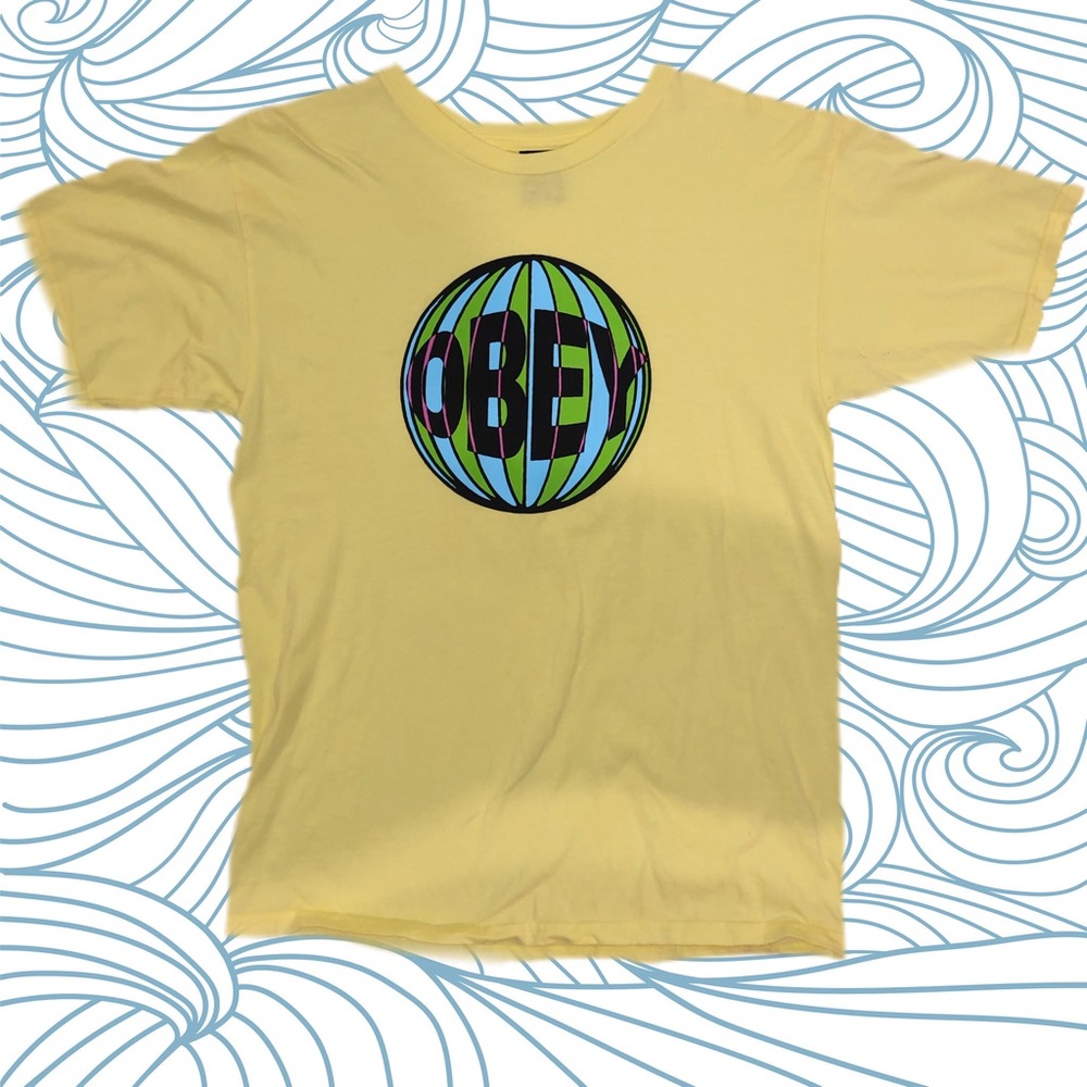 Yellow Obey Graphic T-Shirt